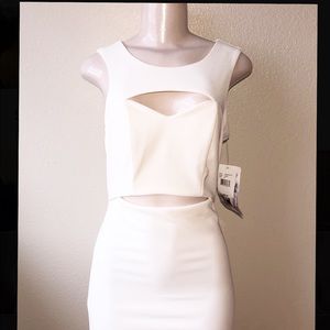 HONEY & ROSIE IVORY Cutout Dress NWT M